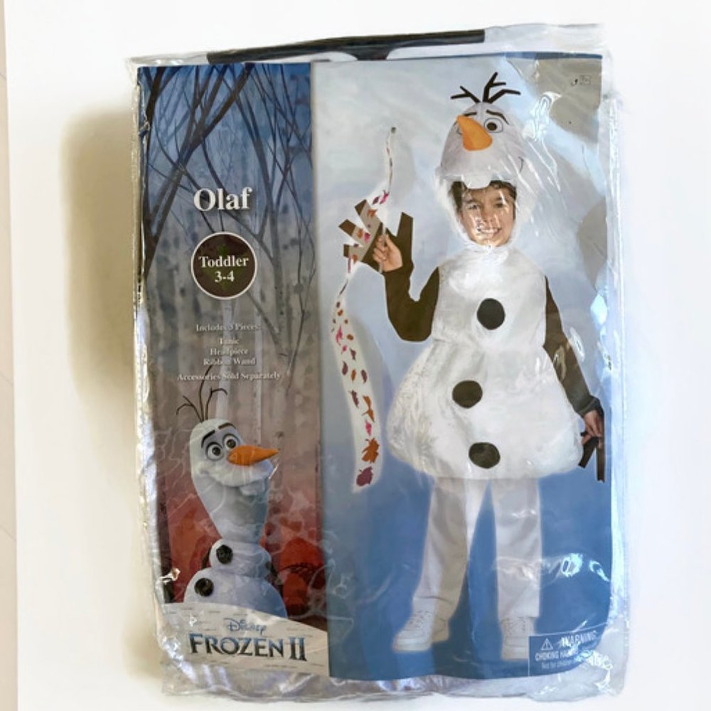 Disney Frozen II Olaf snowman Halloween costume toddler size 3-4 new in package - Picture 4 of 8